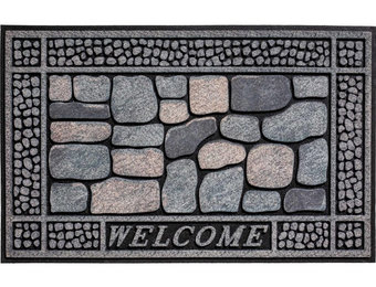 Rubber Deurmat  Stones Welcome  45 x 75 cm.