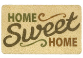 Deurmat  Curly Print  "Beige Home Sweet Home"   40 x 60 cm