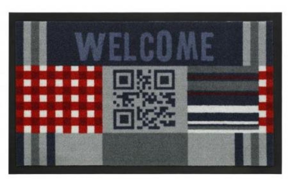Deurmat Welcome QR code 45x75 cm. Deurmat Welcome QR code 45x75 cm.