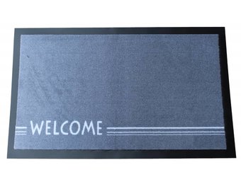 Deurmat Welcome lines grey 45x75 cm.