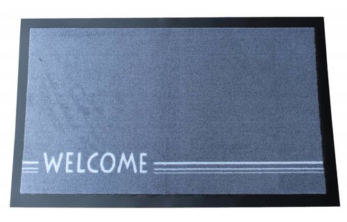 Deurmat Welcome lines grey 45x75 cm.