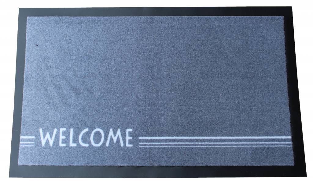 Deurmat Welcome lines grey 45x75 cm.
