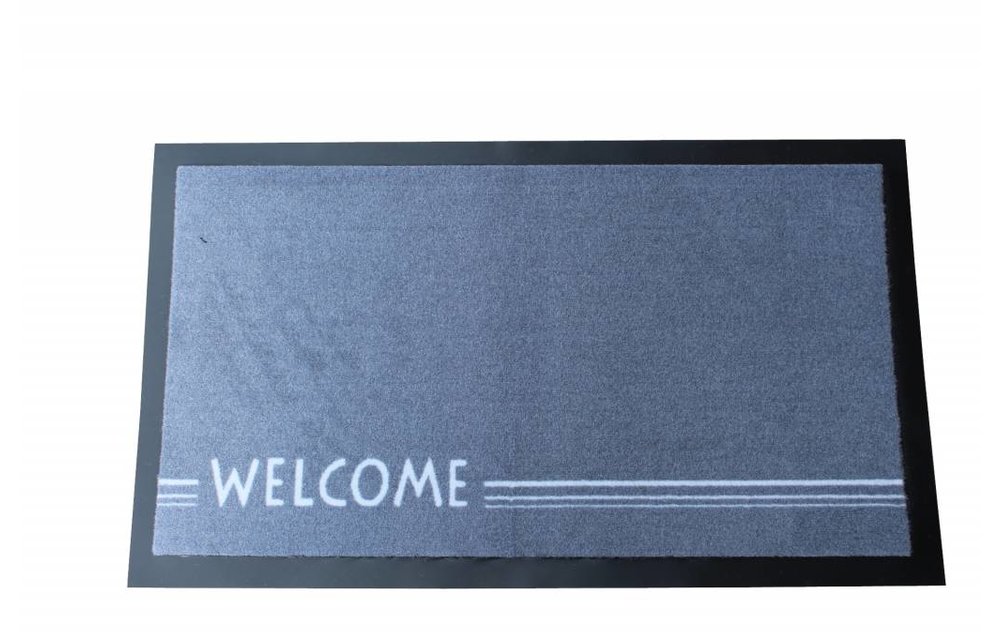 Deurmat Welcome lines grey 45x75 cm. Deurmat Welcome lines grey 45x75 cm.