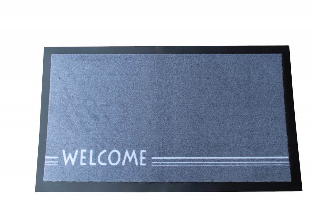 Deurmat Welcome lines grey 45x75 cm.