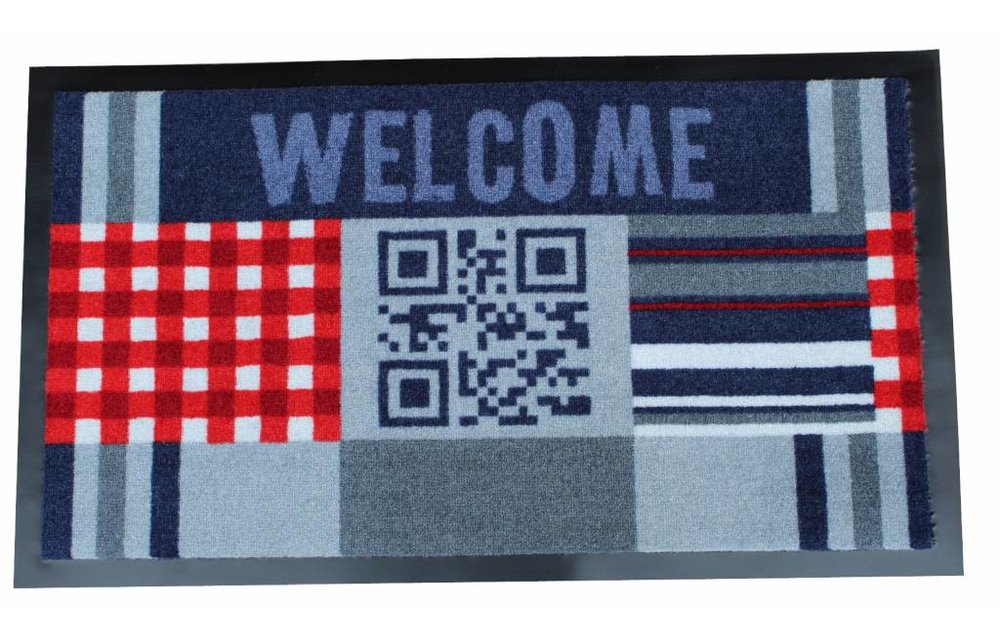Deurmat Welcome QR code 45x75 cm. Deurmat Welcome QR code 45x75 cm.