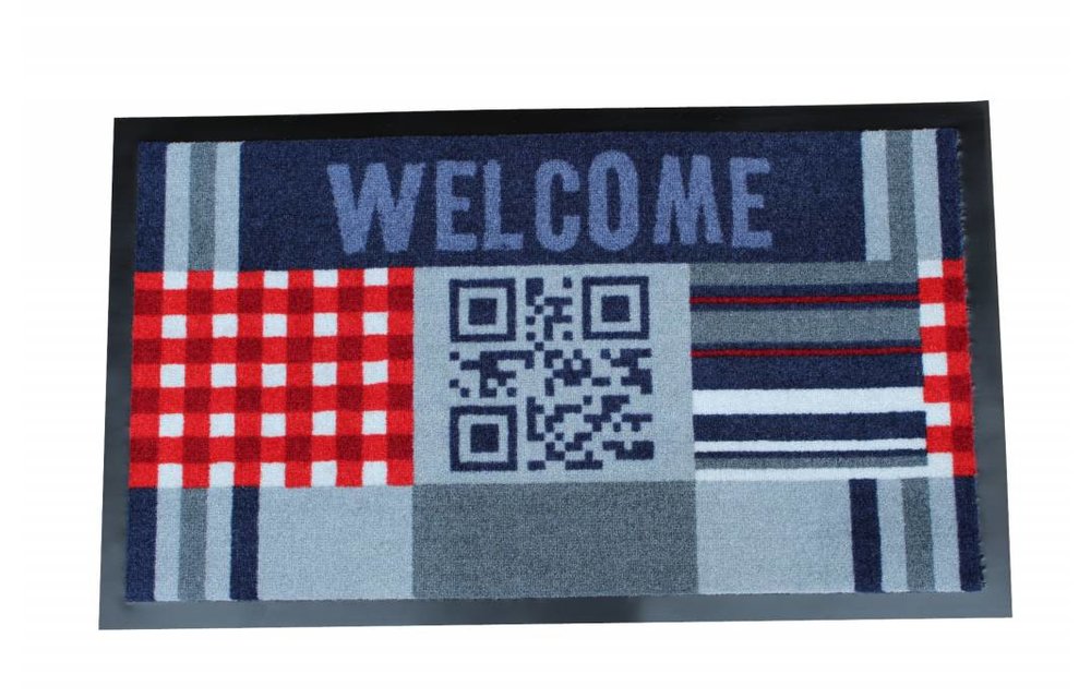 Deurmat Welcome QR code 45x75 cm. Deurmat Welcome QR code 45x75 cm.
