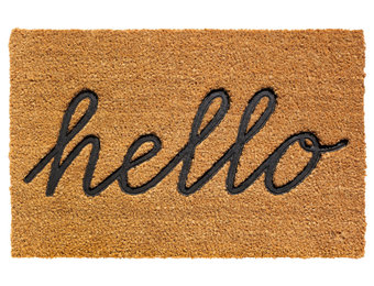 Kokosmat  Ruco Embossed Rubber  Hello  40 x 60 cm