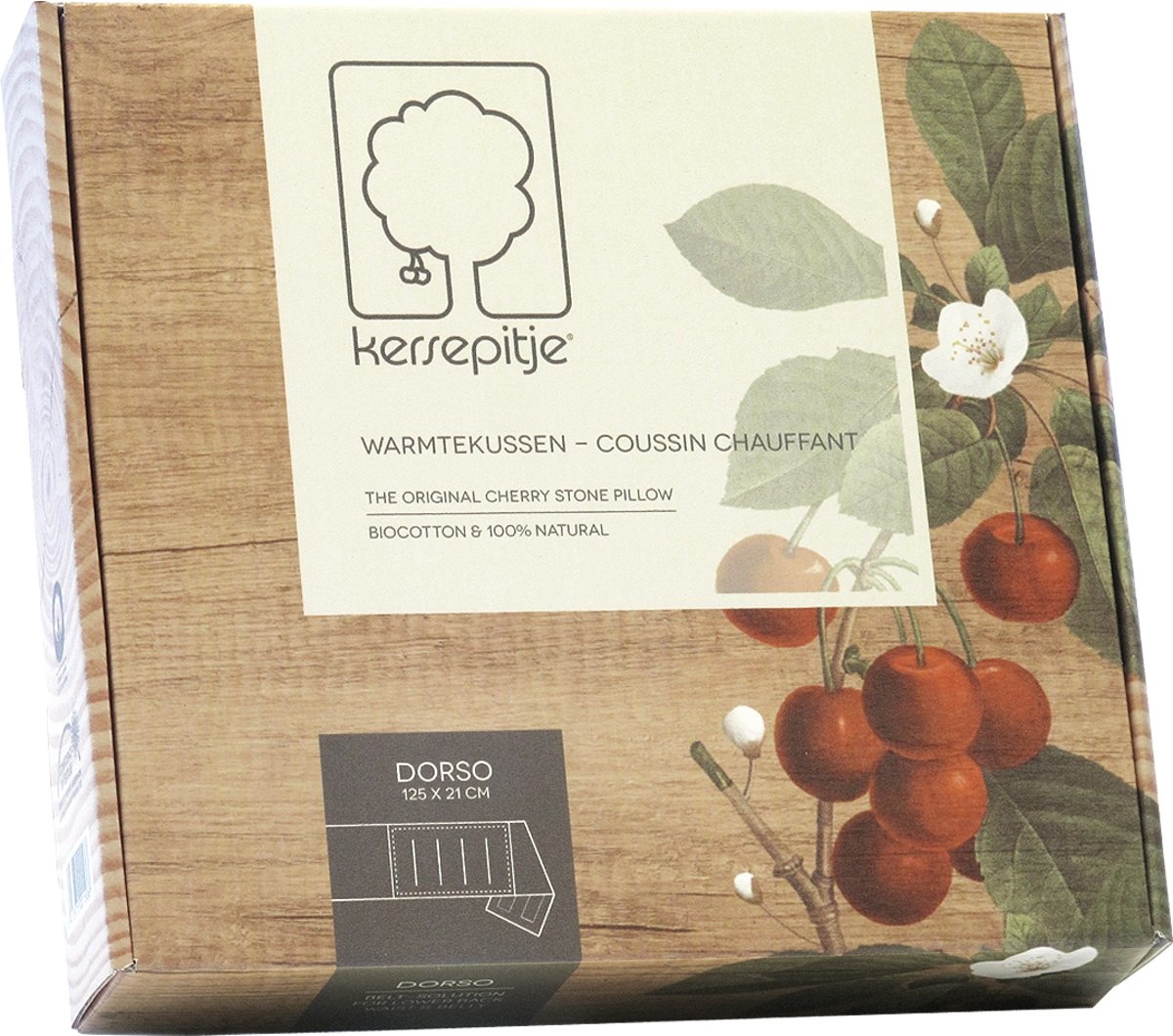 Kersenpitkussen Dorso 125 x 21 cm.