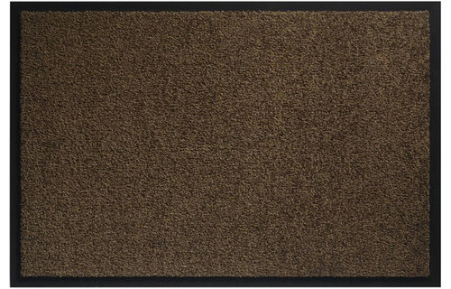 Wasbare schoonloopmat Bruin / Teak 60x90 cm.