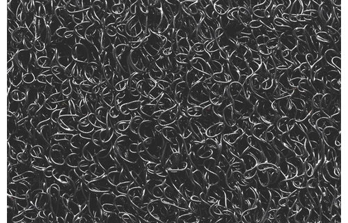 Deurmat Curly Zwart " Spaghettimat " 80 x 120 cm.