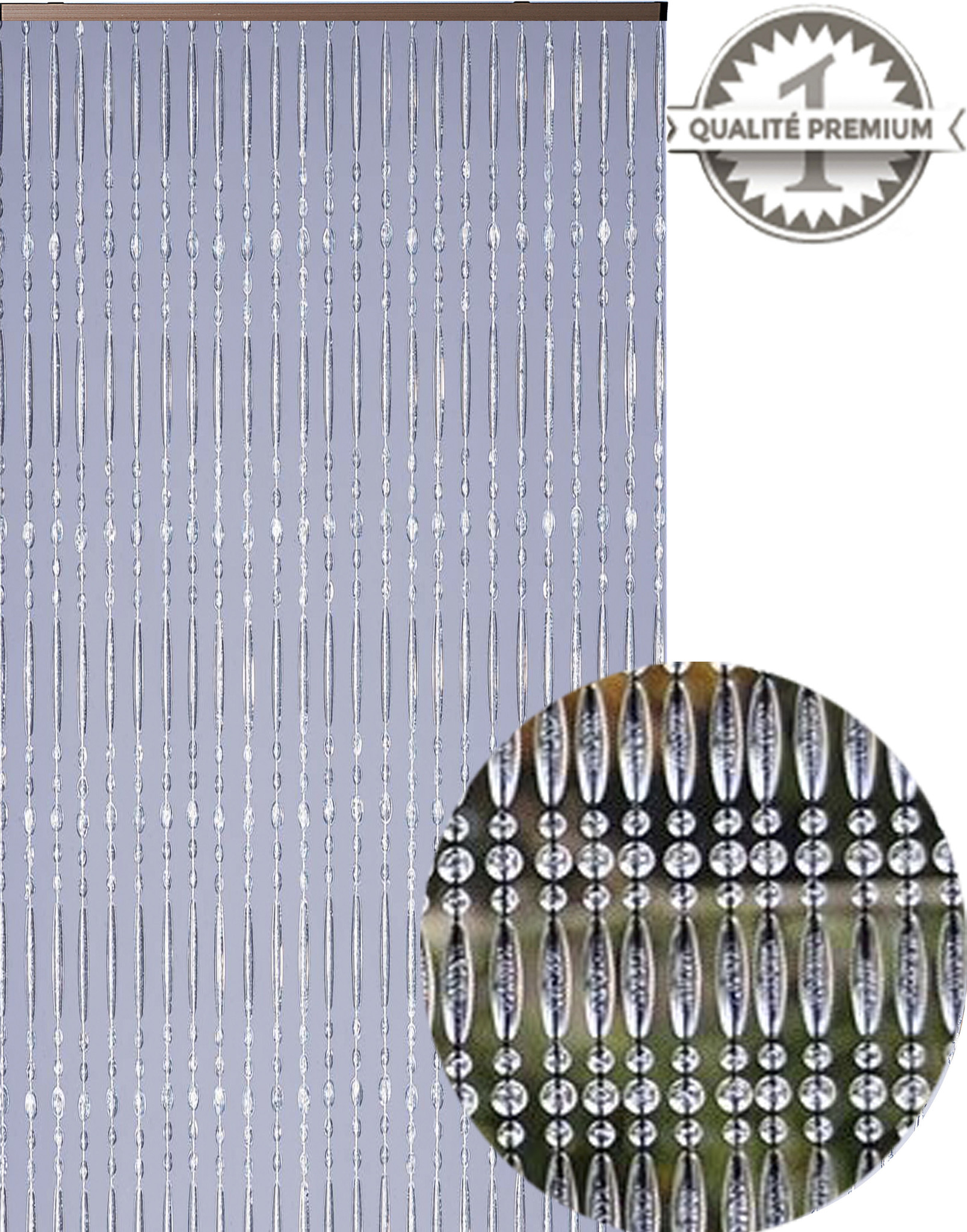 Luxe Kralengordijn "Mireille" 120x220 cm   Cristal