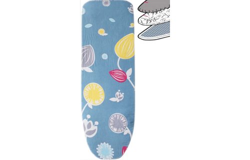 Strijkplankhoes 2 laags met elastiek  A  - Blauw  Close flower