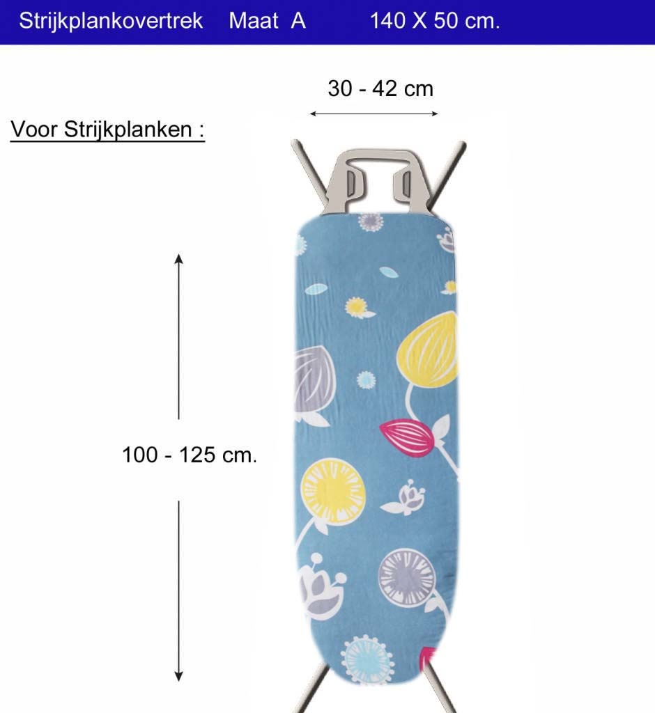 Strijkplankhoes 2 laags met elastiek  A  - Blauw  Close flower