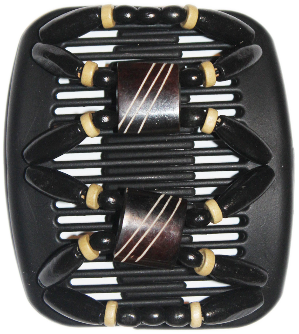 African Butterfly Hair Clips   -  Black/brown Stone