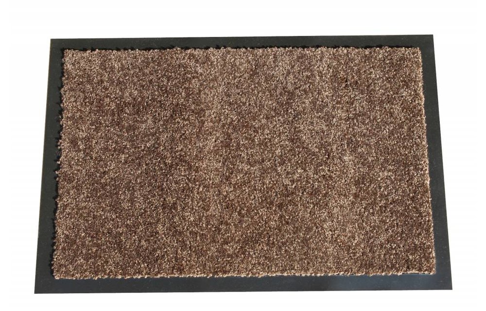 Wasbare schoonloopmat Bruin / Teak 40x60 cm. Wasbare schoonloopmat Bruin / Teak 40x60 cm.