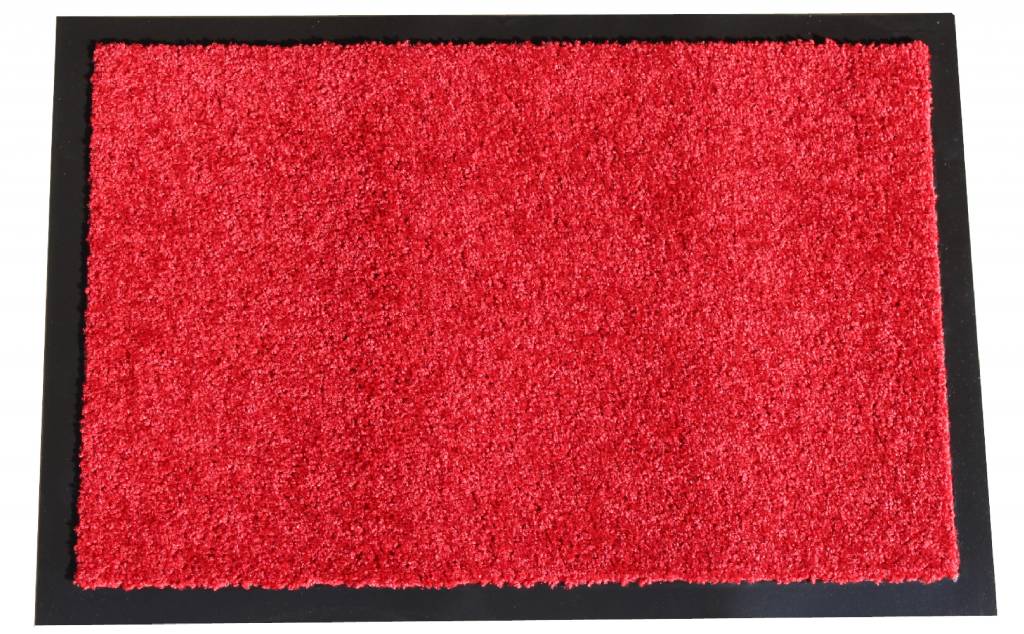 Wasbare schoonloopmat Rood 40x60 cm.