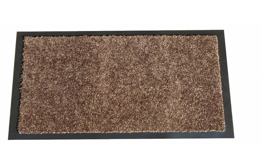 Wasbare schoonloopmat Bruin / Teak 60x90 cm. Wasbare schoonloopmat Bruin / Teak 60x90 cm.