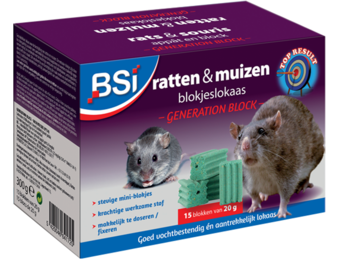 BSI Generation Block "ratten- en muizengif" 300 g  (15 x 20 g)