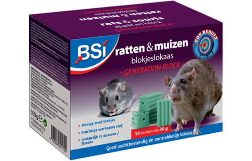 BSI Generation Block "ratten- en muizengif" 300 g  (15 x 20 g)