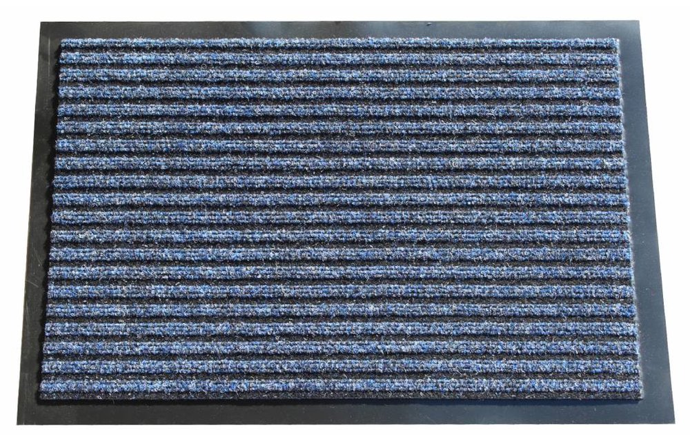 Naaldvilt deurmat met boord Blauw 40x60cm. Naaldvilt deurmat met boord Blauw 40x60cm.