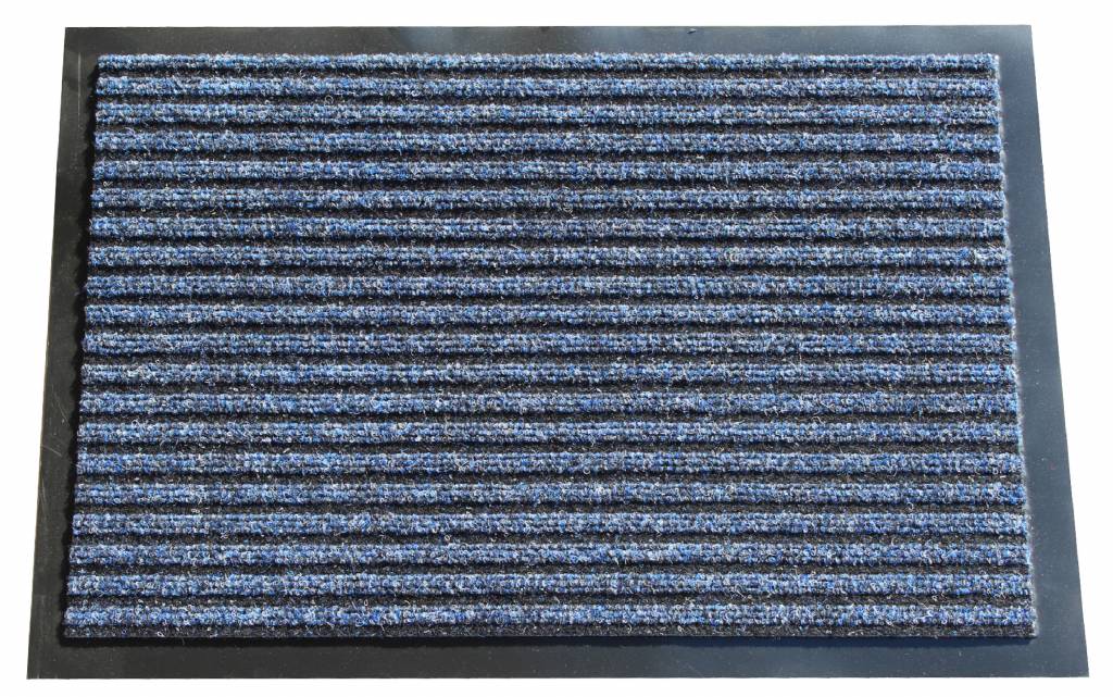 Naaldvilt deurmat met boord Blauw 40x60cm.