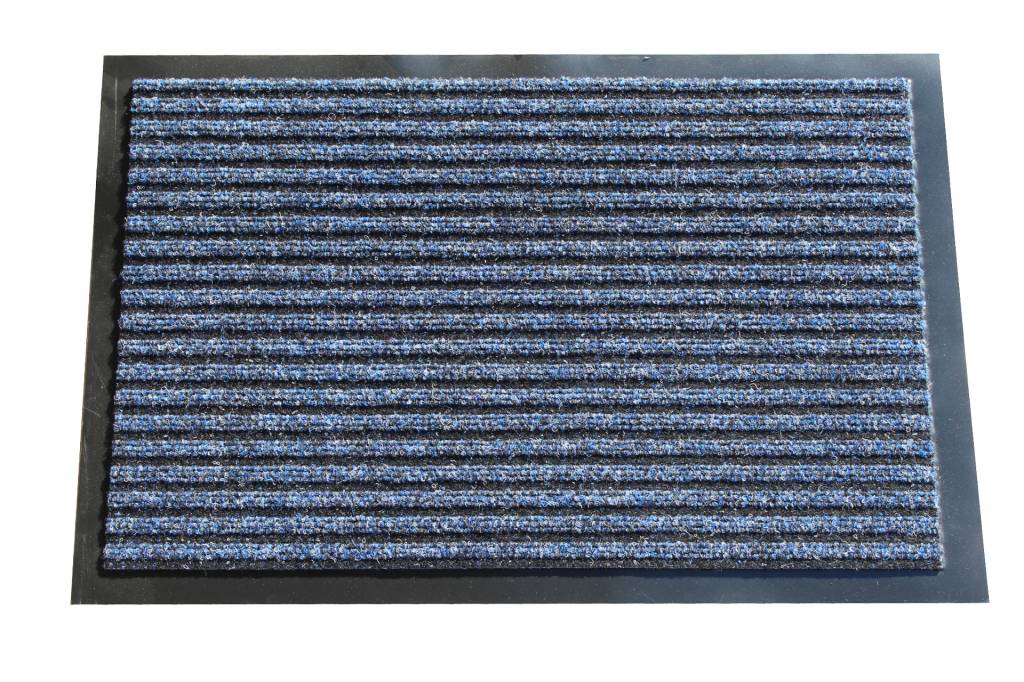 Naaldvilt deurmat met boord Blauw 40x60cm. Naaldvilt deurmat met boord Blauw 40x60cm.