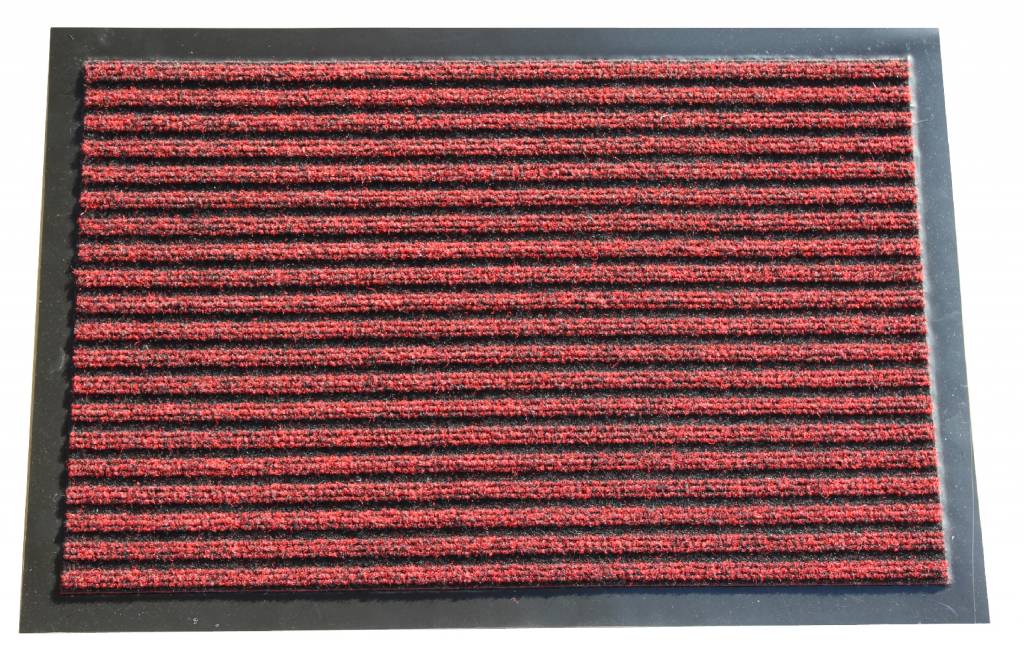 Naaldvilt deurmat met boord Rood 60x80cm. Naaldvilt deurmat met boord Rood 60x80cm.