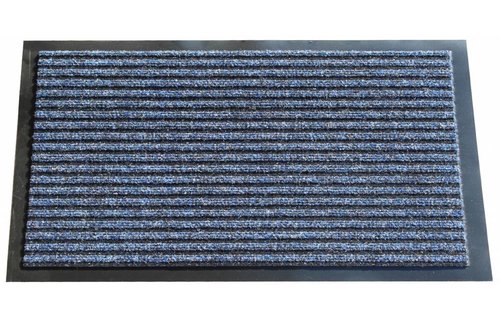 Naaldvilt deurmat met boord Blauw 60x80cm.