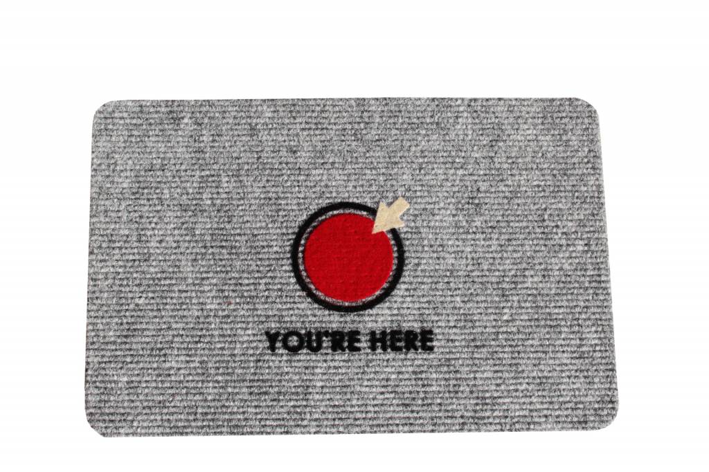 Naaldvilt deurmat You're Here 40 x 60 cm. Naaldvilt deurmat You're Here 40 x 60 cm.