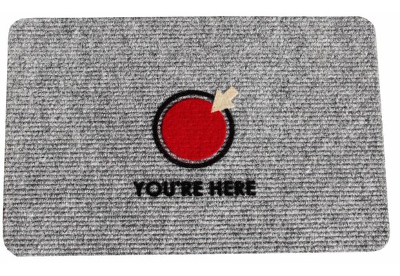 Naaldvilt deurmat You're Here 40 x 60 cm.