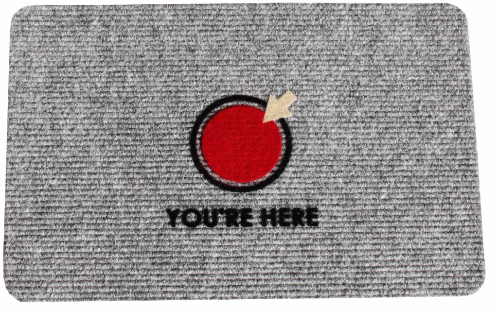 Naaldvilt deurmat You're Here 40 x 60 cm. Naaldvilt deurmat You're Here 40 x 60 cm.