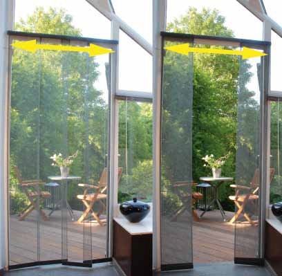 Horgordijn California 100x220 cm.  Zwart Horgordijn California 100x220 cm.  Zwart