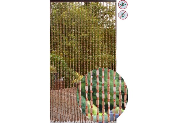 Deurgordijn Houtparels "Wood Brown" 90x200 cm.