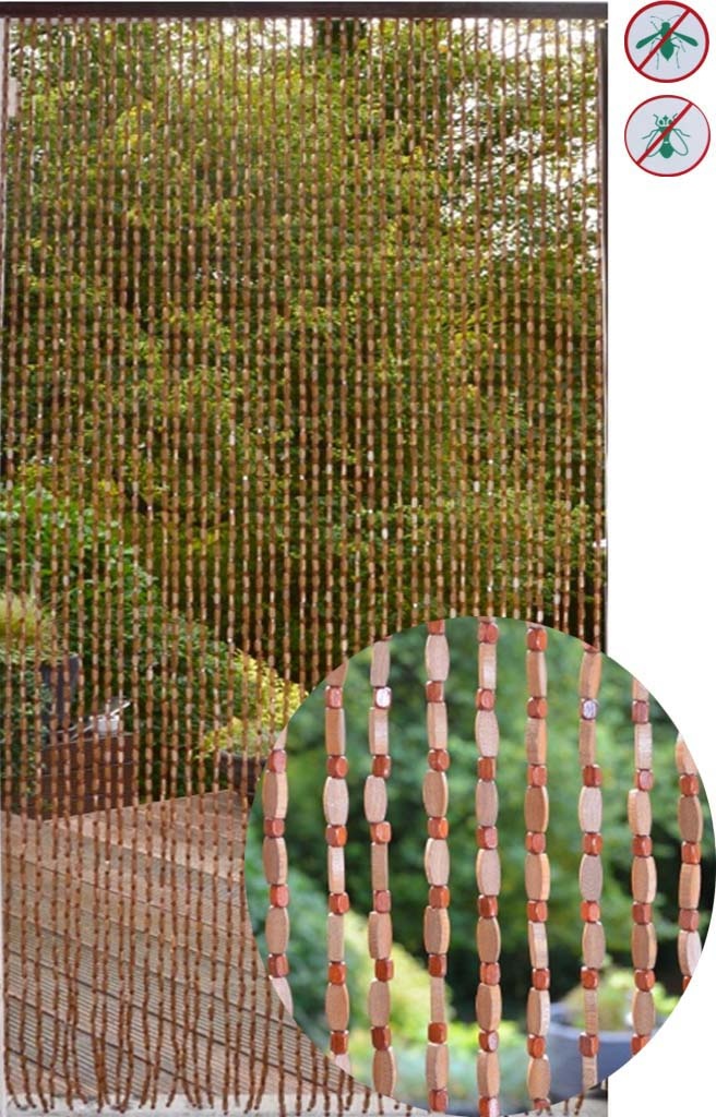 Deurgordijn Houtparels "Wood Brown" 90x200 cm. Deurgordijn Houtparels "Wood Brown" 90x200 cm.