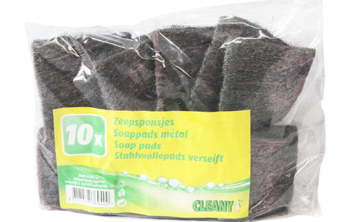 Staalwol met zeep / Zeepsponsjes ( 10 stuks ) Staalwol met zeep / Zeepsponsjes ( 10 stuks )