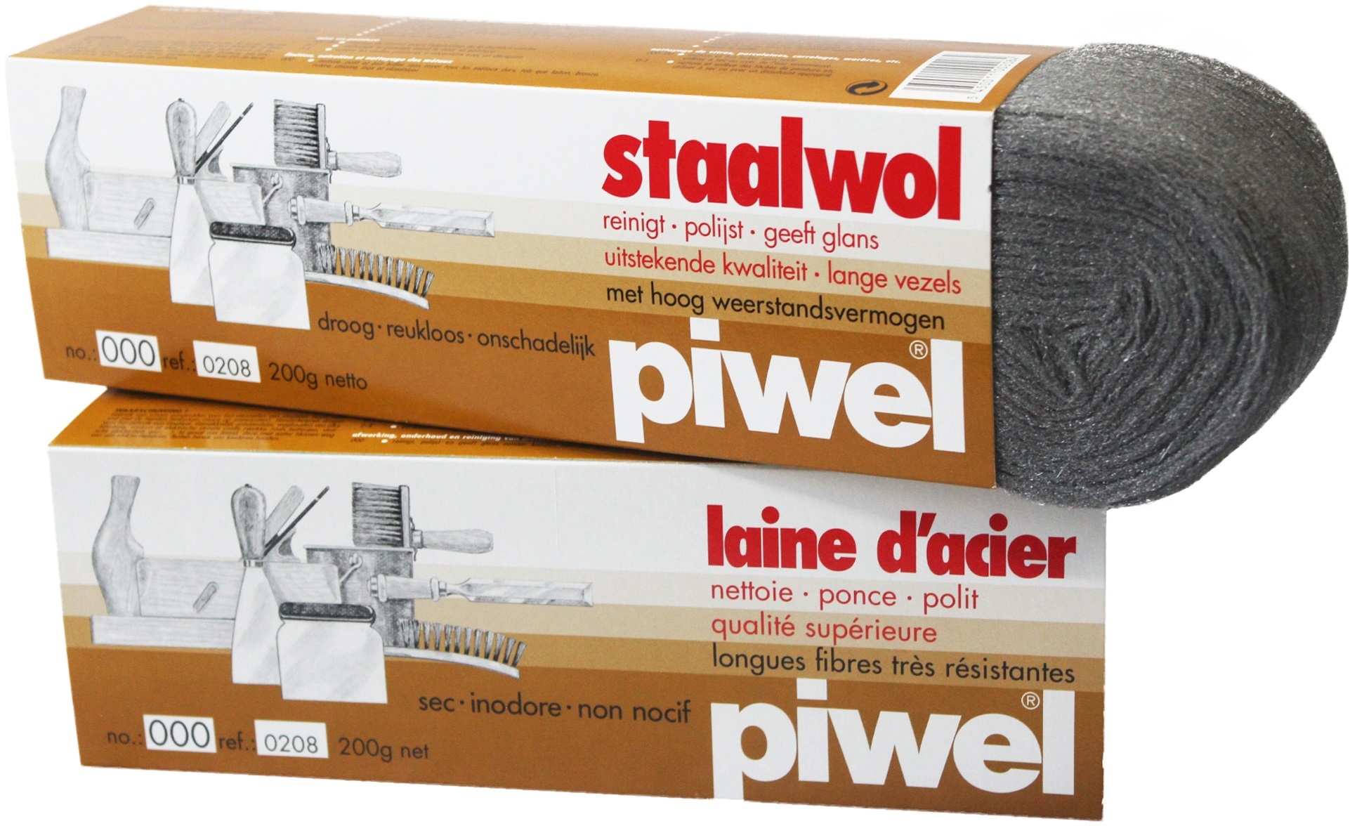 Piwel Staalwol 200gr  nr 000 -  ultra fijn