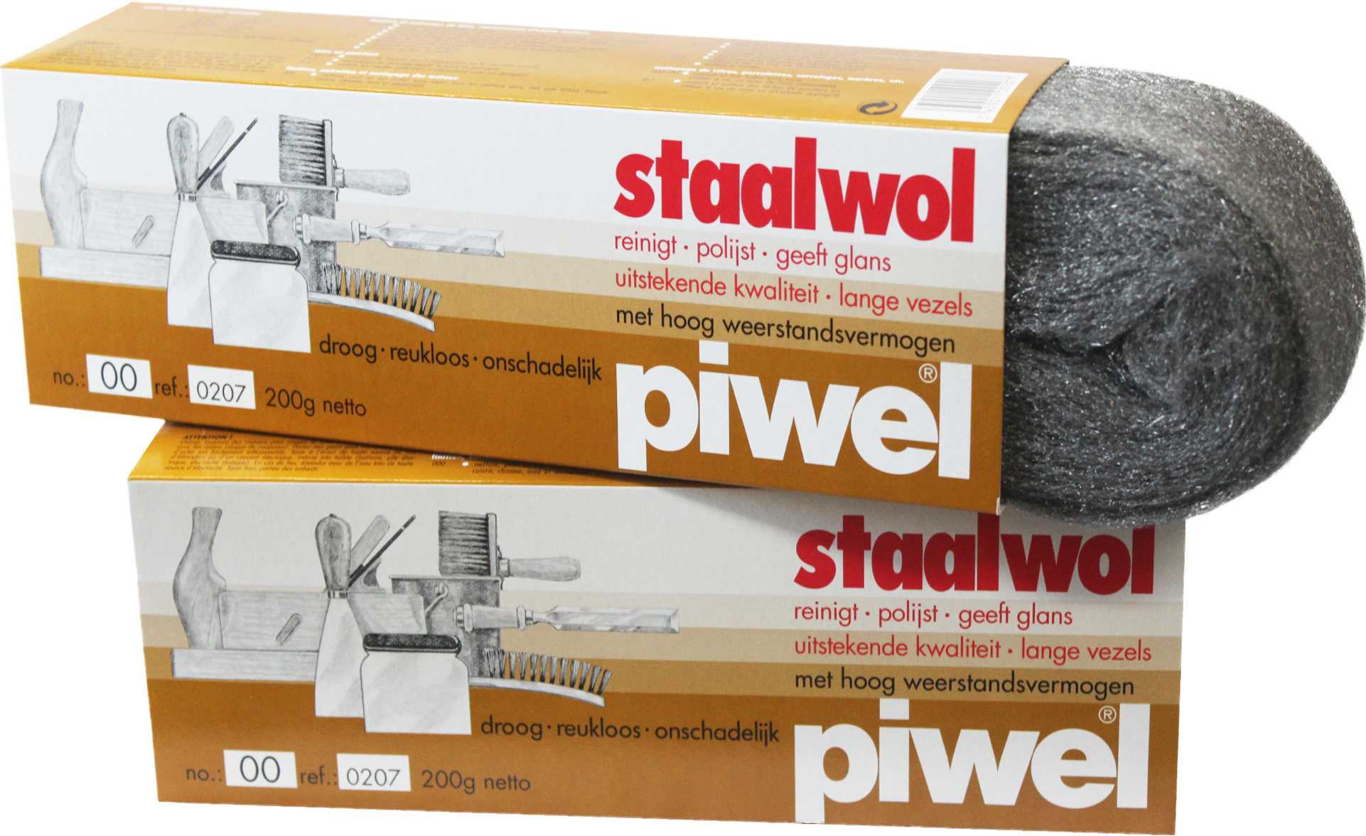 Piwel Staalwol 200gr  nr 00 -  zeer fijn