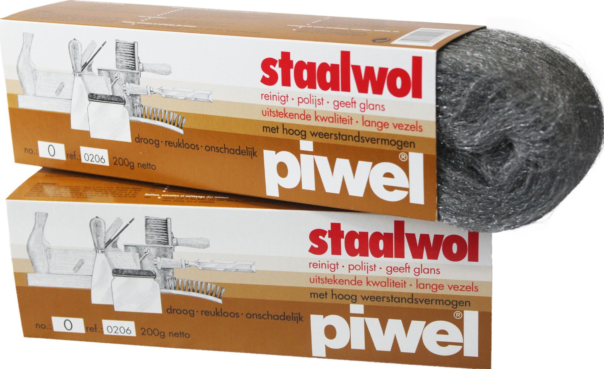 Piwel Staalwol 200gr  nr 0 -  fijn