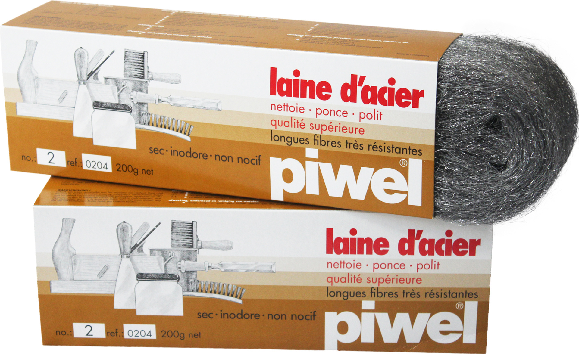 Piwel Staalwol 200gr  nr 2 -  gemiddeld