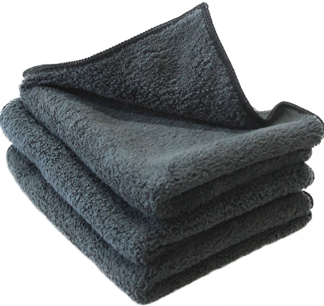 Nano Microvezeldoeken 32 x 36 cm.  Zwart  3 st