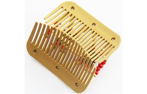 African Butterfly Hair Clips - Beige/ Rode parels