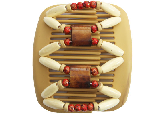 African Butterfly Hair Clips - Beige / brown stone