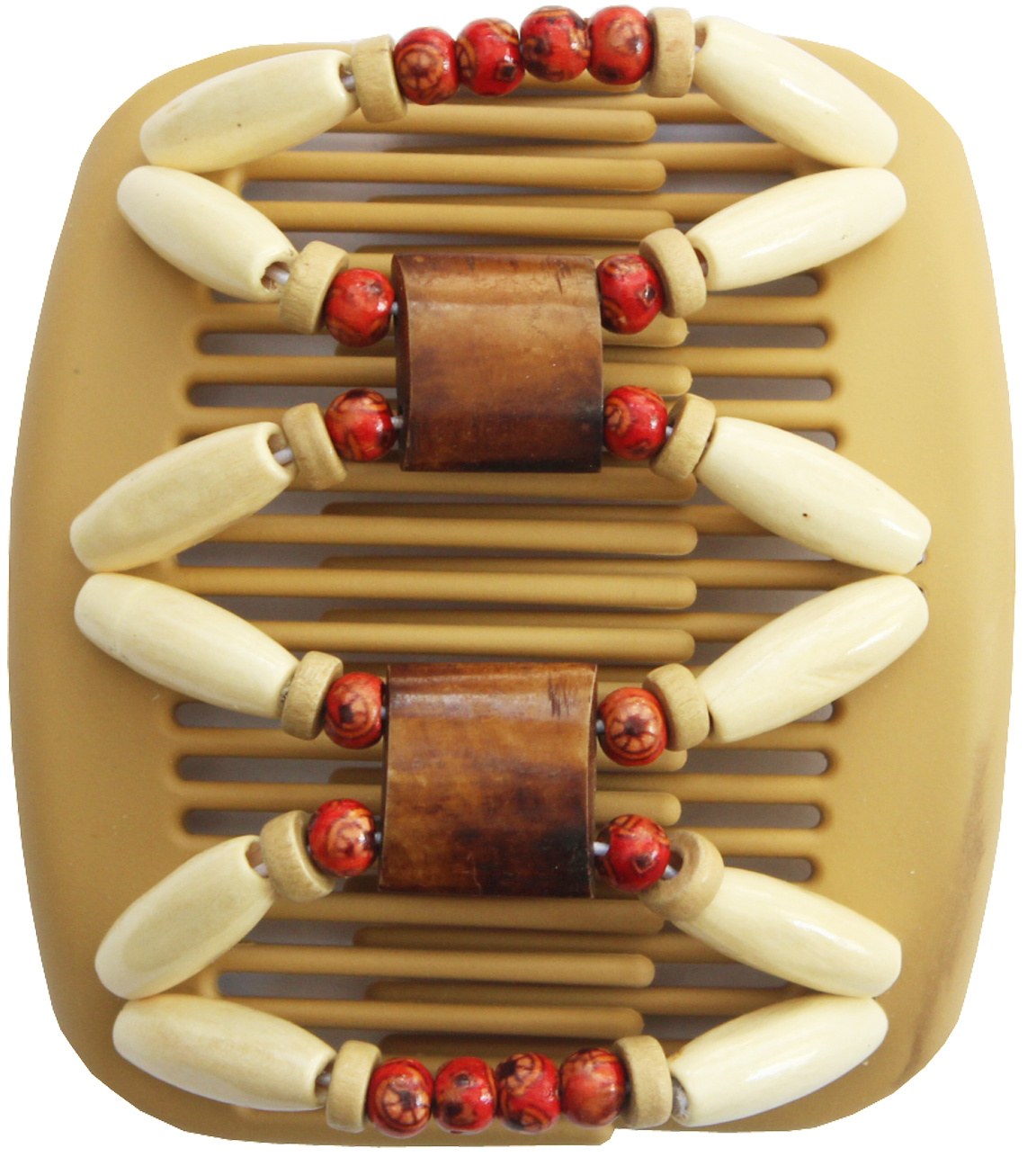 African Butterfly Hair Clips - Beige / brown stone