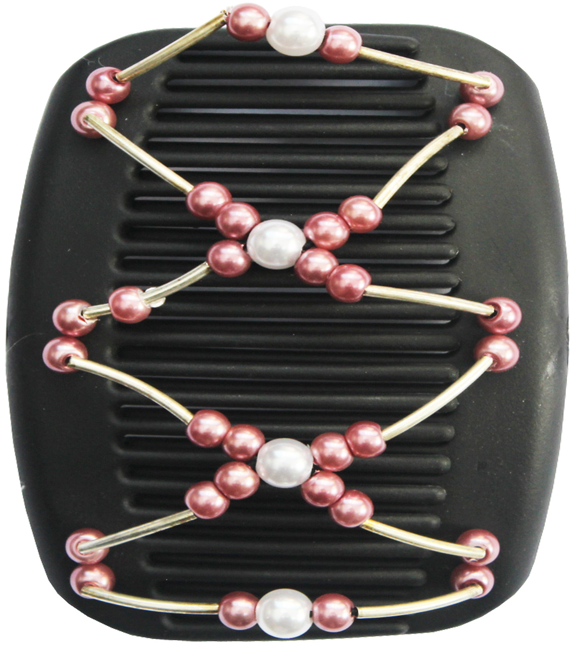 African Butterfly Hair Clips -  Zwart / parelmoer  pearls