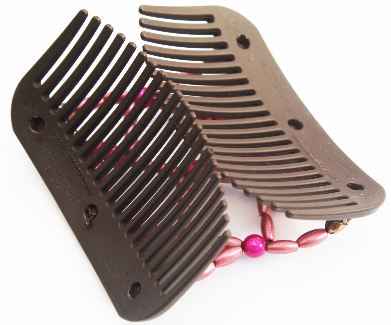 African Butterfly Hair Clips   -  Bruin /  pink  pearls African Butterfly Hair Clips   -  Bruin /  pink  pearls