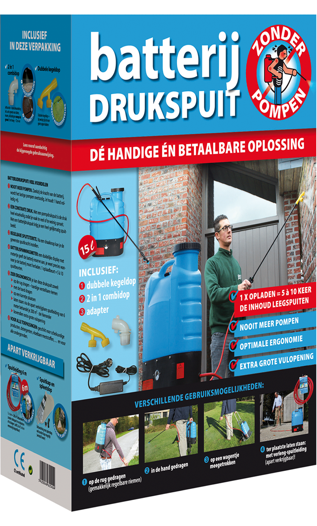 Elektrische Batterij Drukspuit 15 L.