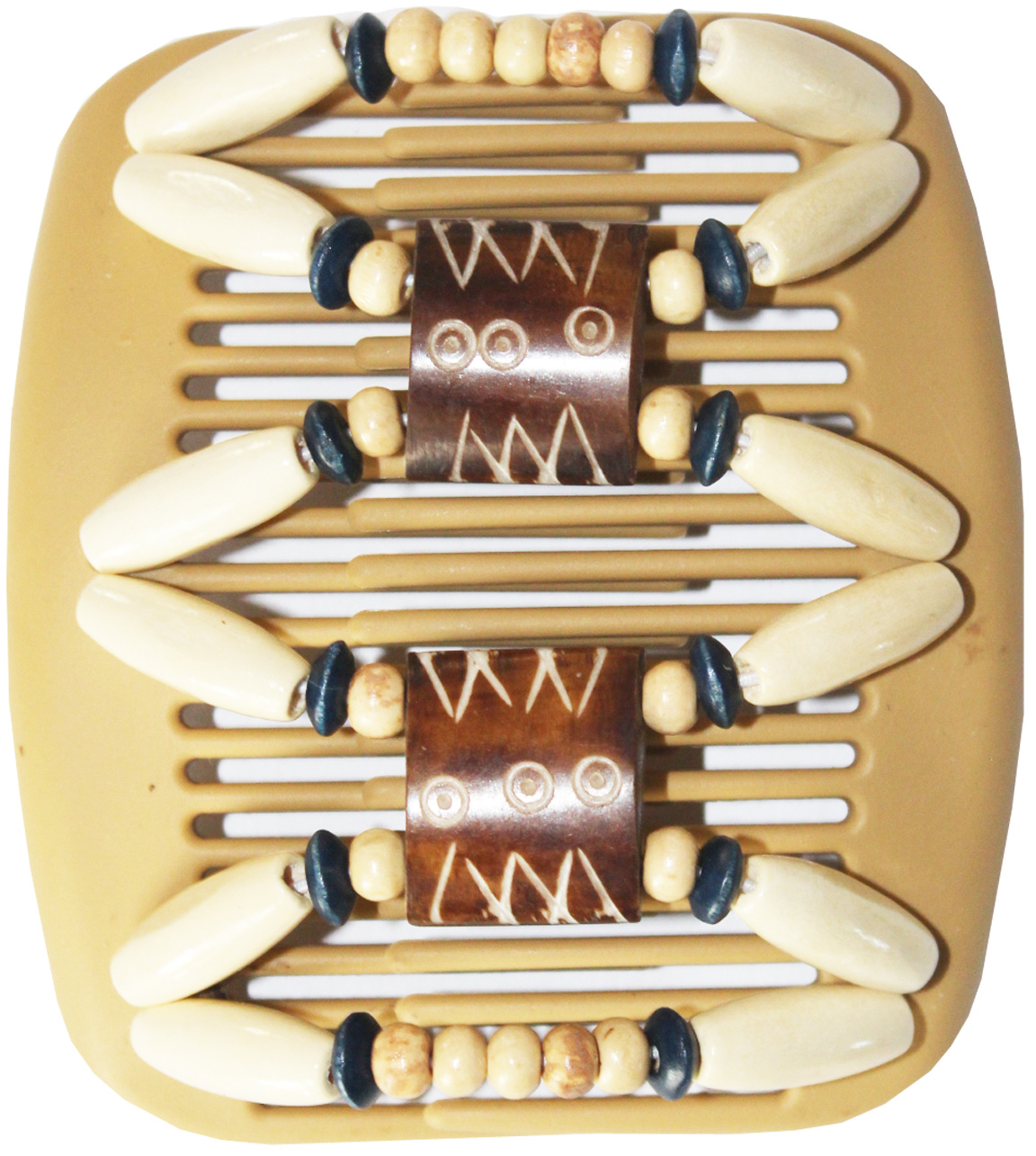 African Butterfly Hair Clips   -  Beige / ecru-brown parels African Butterfly Hair Clips   -  Beige / ecru-brown parels