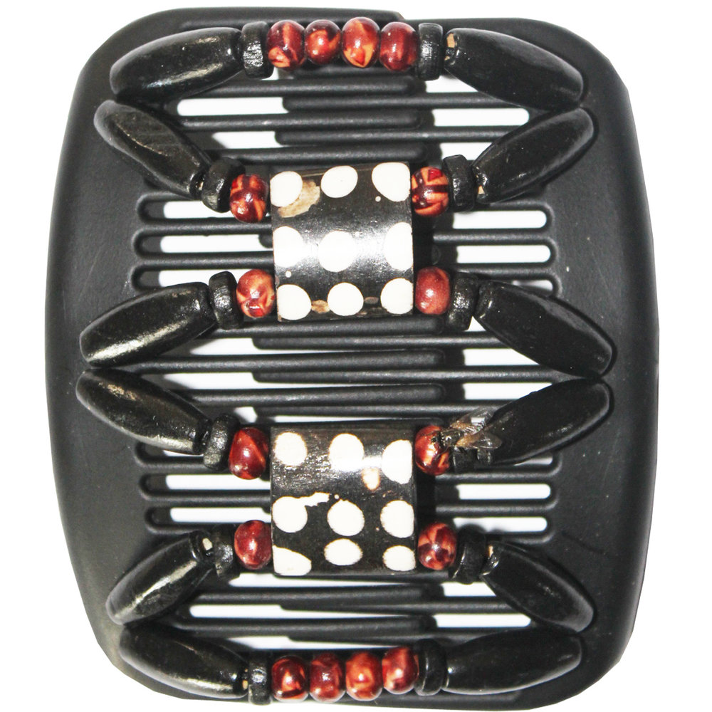 African Butterfly Hair Clips Zwart / Blackbrown pearls Megatip.be