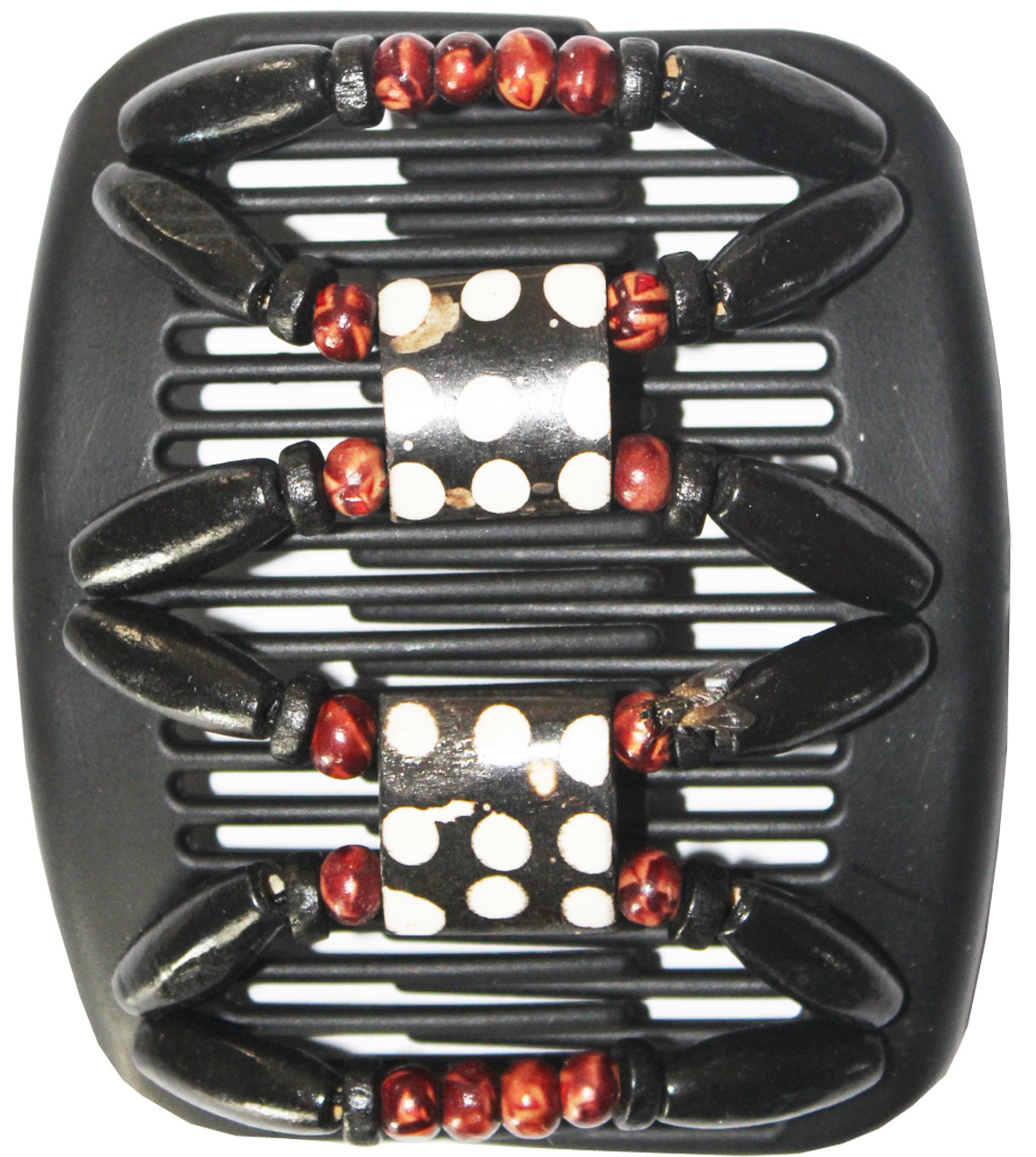 African Butterfly Hair Clips   -  Zwart / Black-brown  pearls