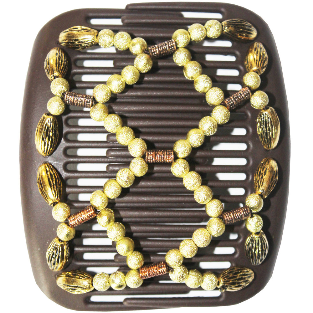 African Butterfly Hair Clips Brown / green pearls Megatip.be